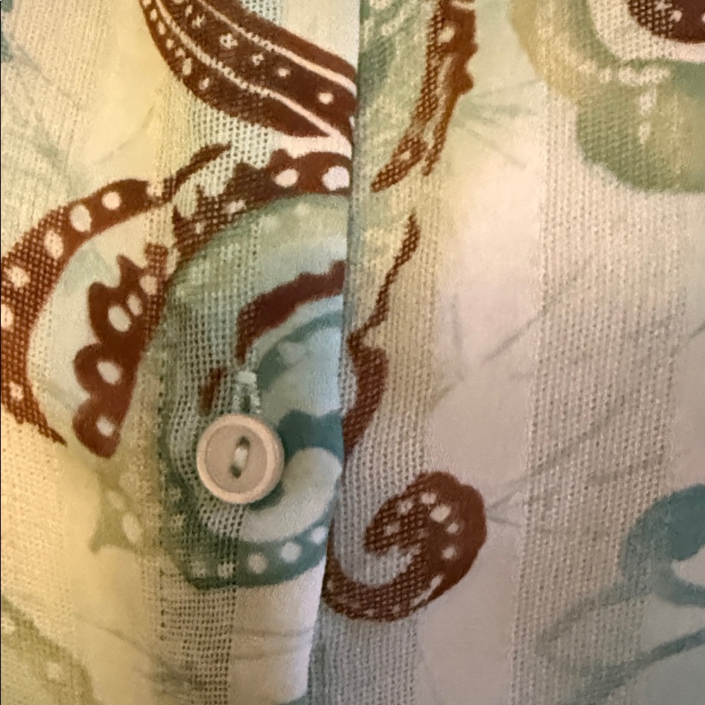 Alfred Dunner Teal and Brown Paisley Blouse - Picture 4 of 5